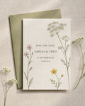 Wildflower Save the Date Cards with Envelopes - Pack of 20