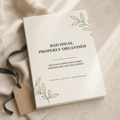Bad Ideas, Properly Organised - Clay & Olive Edition A5 softcover wedding workbook mockup