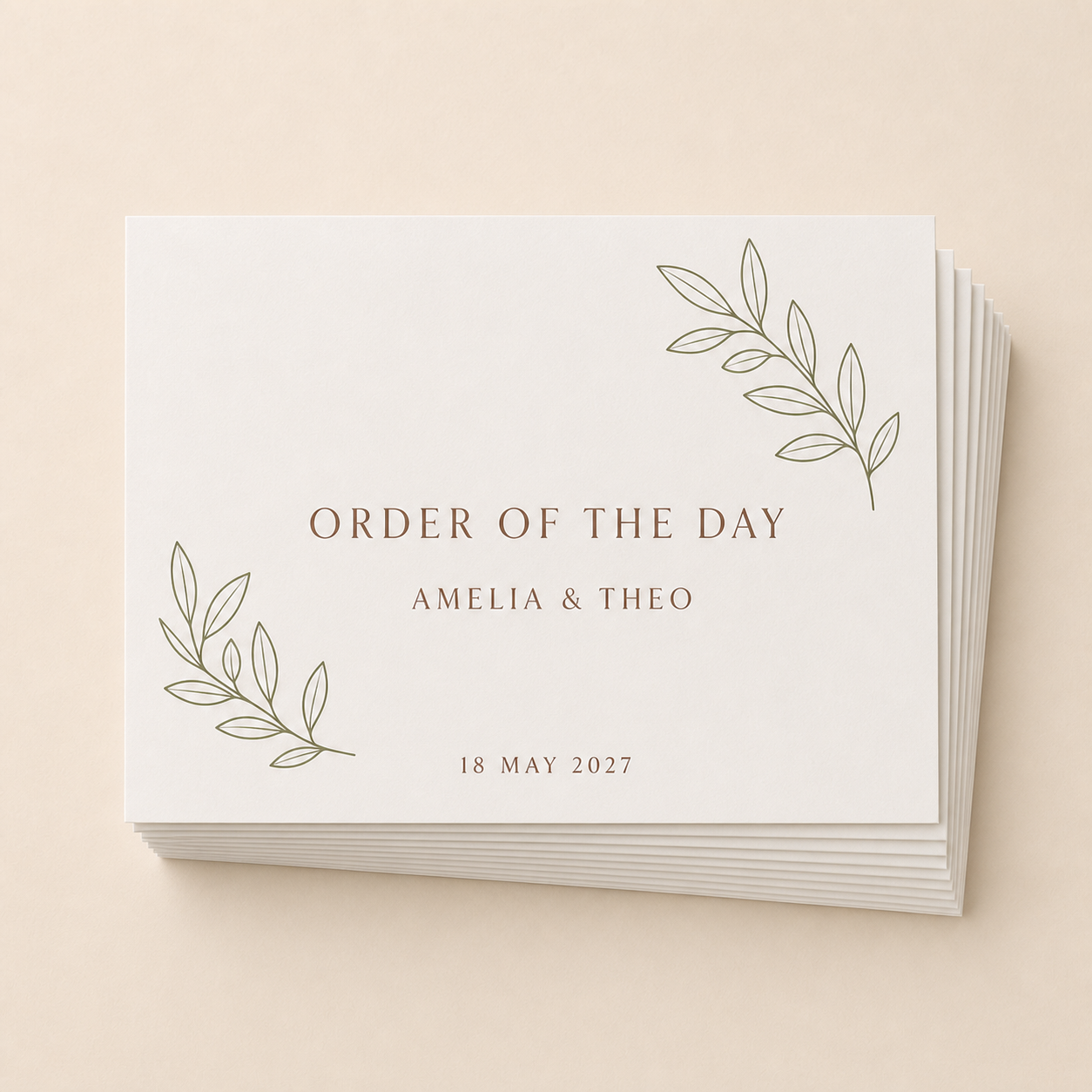 Clay & Olive Order of the Day Cards – Pack of 20