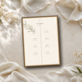 Clay & Olive personalised wedding table plan in a fine art print mockup