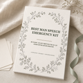 Best Man Speech Emergency Kit - Hedgerow Edition A5 softcover wedding workbook mockup