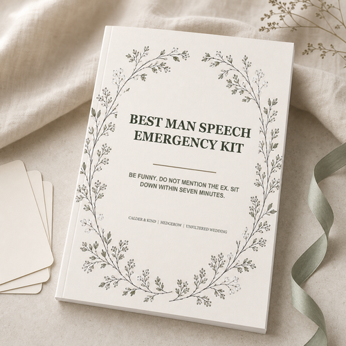 Best Man Speech Emergency Kit - Hedgerow Edition A5 softcover wedding workbook mockup