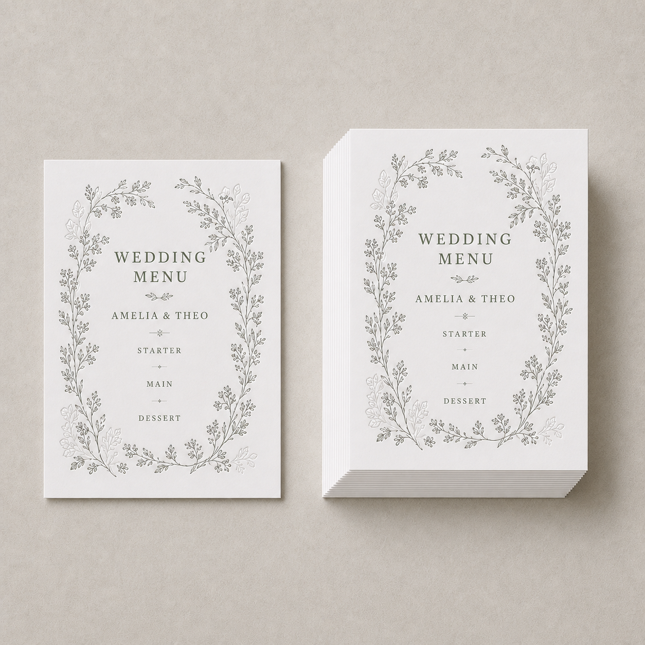 Hedgerow Wedding Menus – Pack of 20