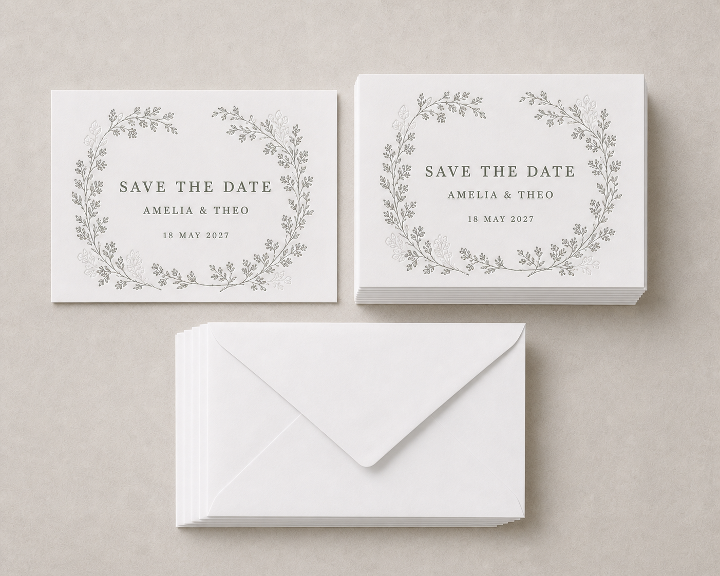 Hedgerow Save the Date Cards with Envelopes – Pack of 20