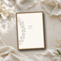Hedgerow personalised wedding welcome sign in a fine art print mockup