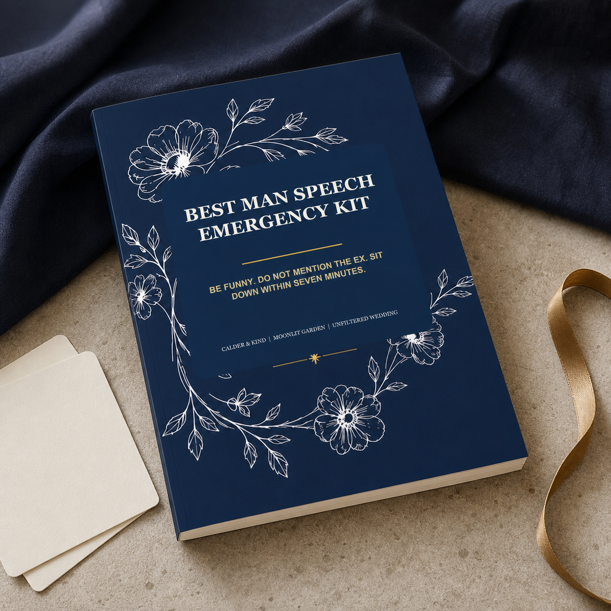Best Man Speech Emergency Kit - Moonlit Garden Edition A5 softcover wedding workbook mockup