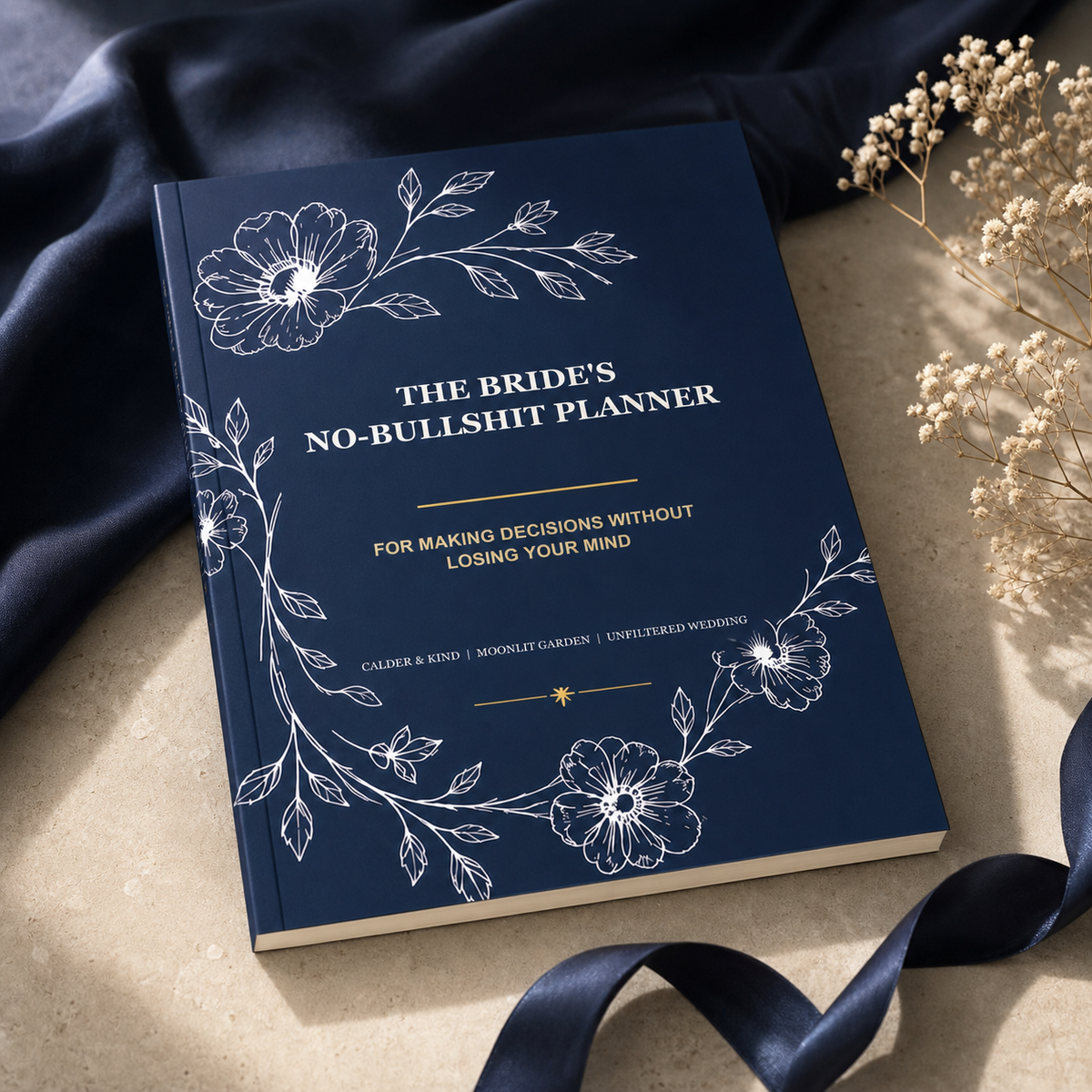 The Bride'S No-Bullshit Planner - Moonlit Garden Edition A5 softcover wedding workbook mockup