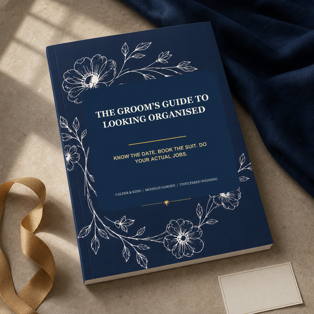 The Groom'S Guide To Looking Organised - Moonlit Garden Edition A5 softcover wedding workbook mockup