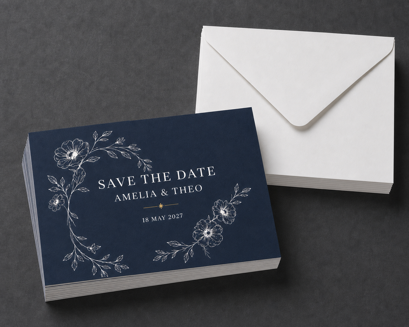 Moonlit Garden Save the Date Cards with Envelopes – Pack of 20