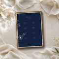 Moonlit Garden personalised wedding table plan in a fine art print mockup
