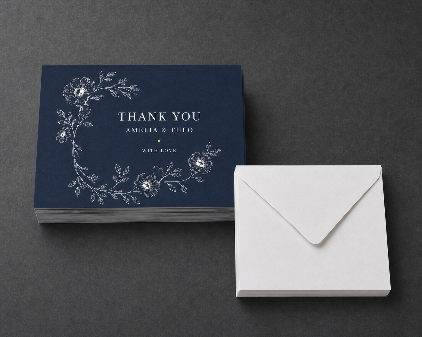 Moonlit Garden Thank-You Cards with Envelopes – Pack of 20