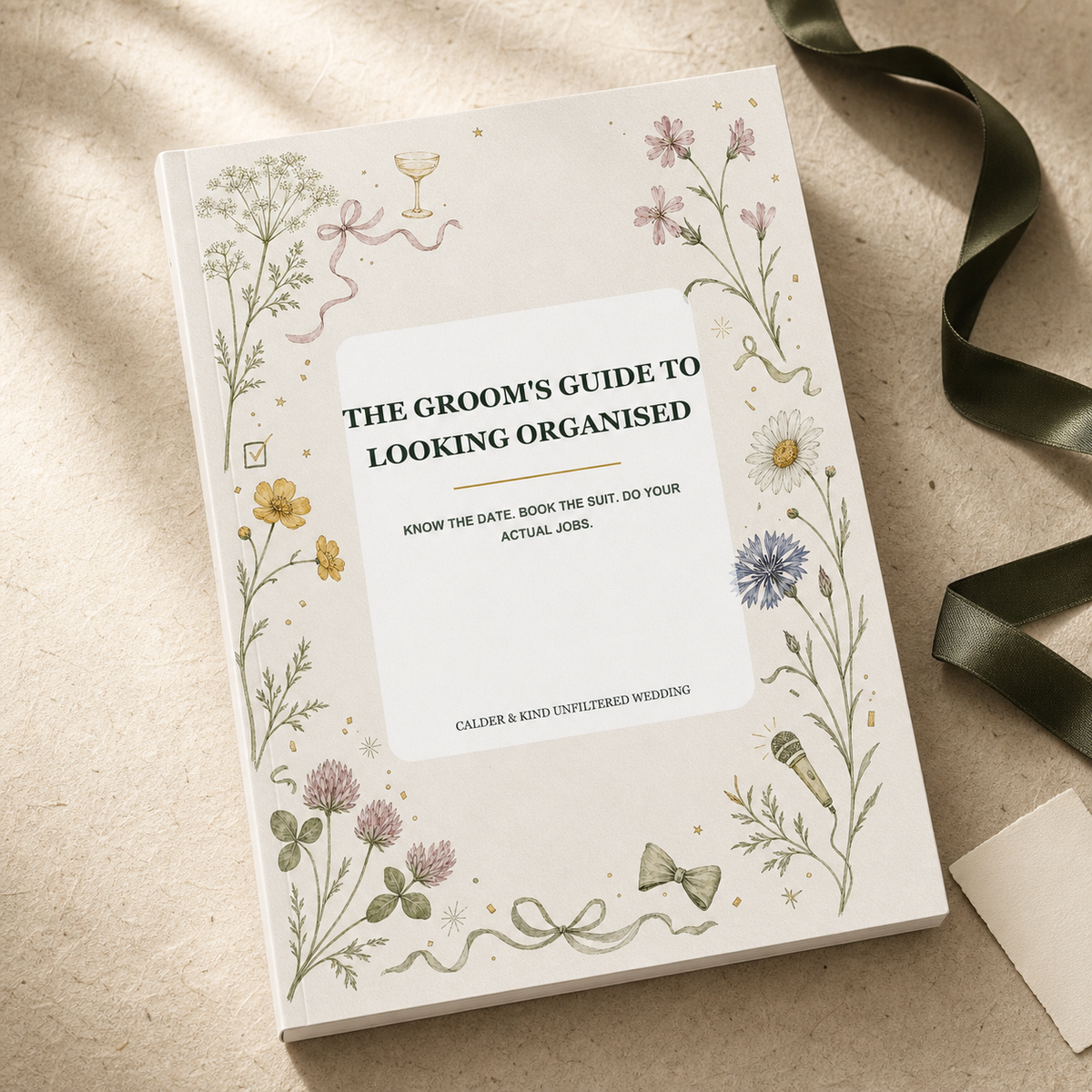The Groom’s Guide to Looking Organised A5 softcover wedding workbook mockup