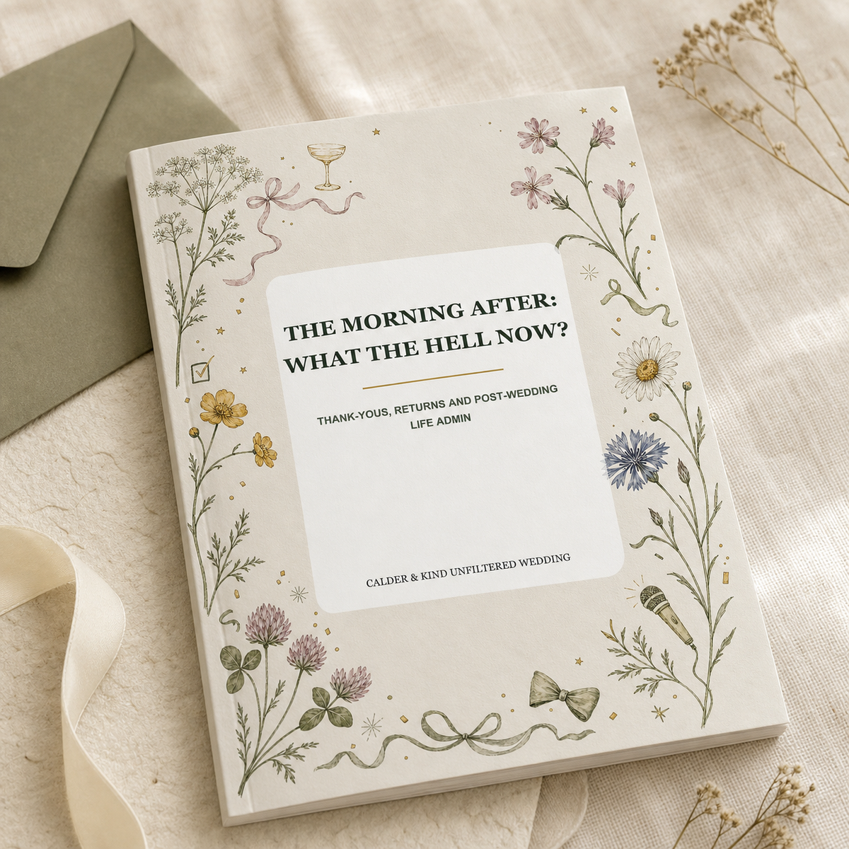 The Morning After: What The Hell Now? A5 softcover wedding workbook mockup