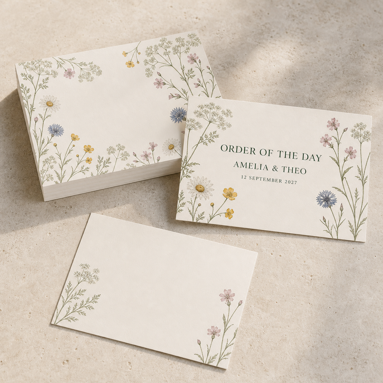 Wildflower Order of the Day Cards - Pack of 20